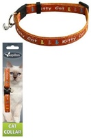 Ошейник для кошек "Китти" 10мм-21-33см, оранжевый 270111, Adjustable cat collar, 10 mm x 21 - 33 cm, Kitty cat, colour orange