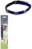 Светоотражающий ошейник для кошек 10мм-28см, синий 270102, Reflective velvet cat collar 10 mm x 28 cm, colour blue