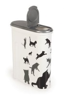 Контейнер для корма "Кошка", черно-белый, на 1,5 кг, 25х10х30 см