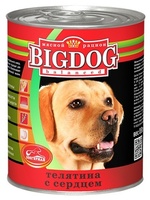 Консервы для собак "BIG DOG" телятина с сердцем