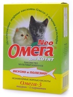 Витамины для котят "Омега Нео" с таурином и карнитином, 60 шт.
