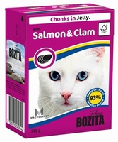 Кусочки в желе для кошек c лососем и мидиями, Bozita in Jelly with Salmon&Clam