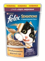 Sensations кусочки в соусе для кошек утка с морковью