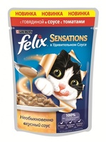 Sensations кусочки в соусе для кошек говядина с томатом