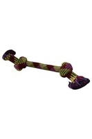 Игрушка для собак "Плетеная  цветная веревка с двумя узлами ", 47 см, Woven rope bone 47cm 585 - 625 g , mixed colors (3/18)