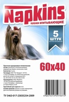 Впитывающие пеленки для собак 60x40, 5 шт.