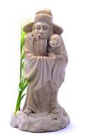 Декор для аквариумов "Китайское божество с ребенком" , 7*7*14 см, Asiatica chinese god+child+plant aque decor