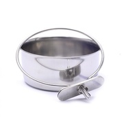 Кормушка для птиц из нержавеющей стали на зажиме-болте, 12 см, Feeder stainless steel+bolt clamp 12 cm