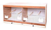 Деревянная клетка с дверцами для кормления 80*30*40 см, Wooden rearing cage front with feeder-doors 80 cm