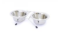 Миски для собак стальные 2шт/16 см, Dog bowl stainless steel dubble 2 x 16 cm