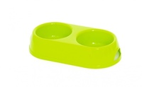 Двойная миска для кошек пластиковая 9+9 см, Double cat bowl 9+ 9 cm