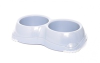 Пластиковая миска для собак двойная 2/14см 645 мл, Dog bowl plastic anti-slip"  dubble 635"