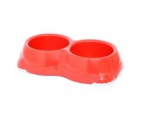 Пластиковая миска для собак двойная 2/11см* 330 ml, Dog bowl plastic anti-slip" dubble 330"