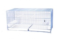 Клетка для птиц двойная с пластиковым дном 90x30x45 см, Cova met plastieken schuiven 90 cm 2-delig
