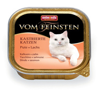 Консервы для кастрированных кошек с индейкой и лососем, Vom Feinsten for castrated cats