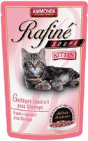 Паучи для котят "Коктейль из мяса домашней птицы и креветок", Rafine Soupe Kitten