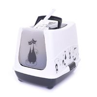 Туалет-домик Trendy Cat с угольным фильтром и совком, 50х41х39см, бело-черный