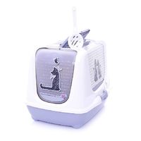 Туалет-домик Trendy cat "Влюбленные коты" с угольным фильтром, 50х41х39