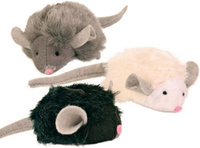 Игрушка для кошки "Мягкая мышка с микрочипом" (пищит при касании), 6,5 см