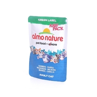 Паучи для кошек c макрелью, 75% мяса, Green label Raw Pack Cat Mackerel